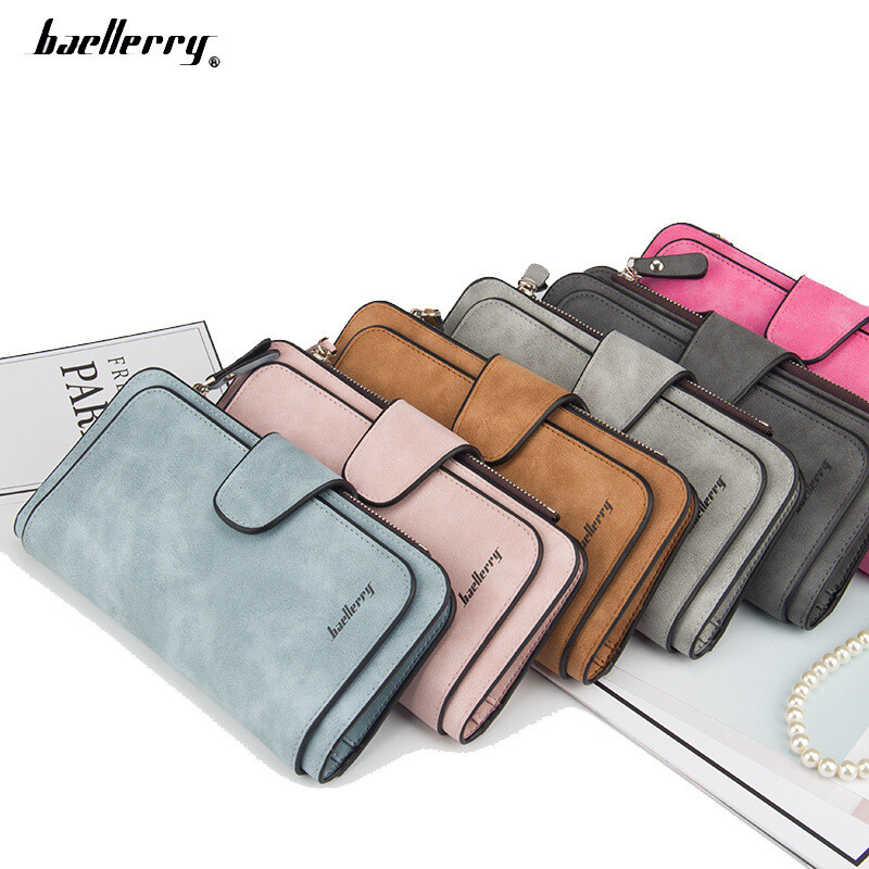 Fashion Leather Women Wallets ID Card Holder Clutch Bag Zipper Pocket Hasp Purse