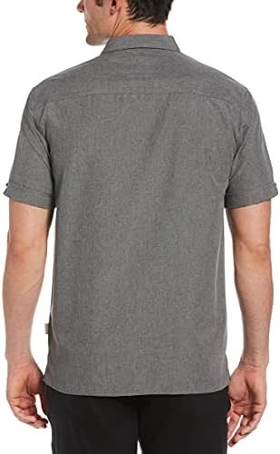 Cubavera Men’s Embroidered Chambray Short Mens Sleeve Casual Shirt Classic Fit