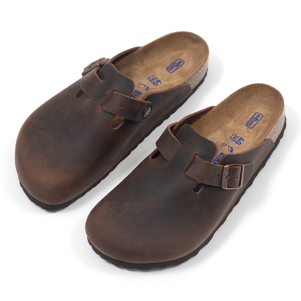 Birkenstock Boston Oiled Leather Soft Footbed Habana Shoes SelectSize New w/ Box
