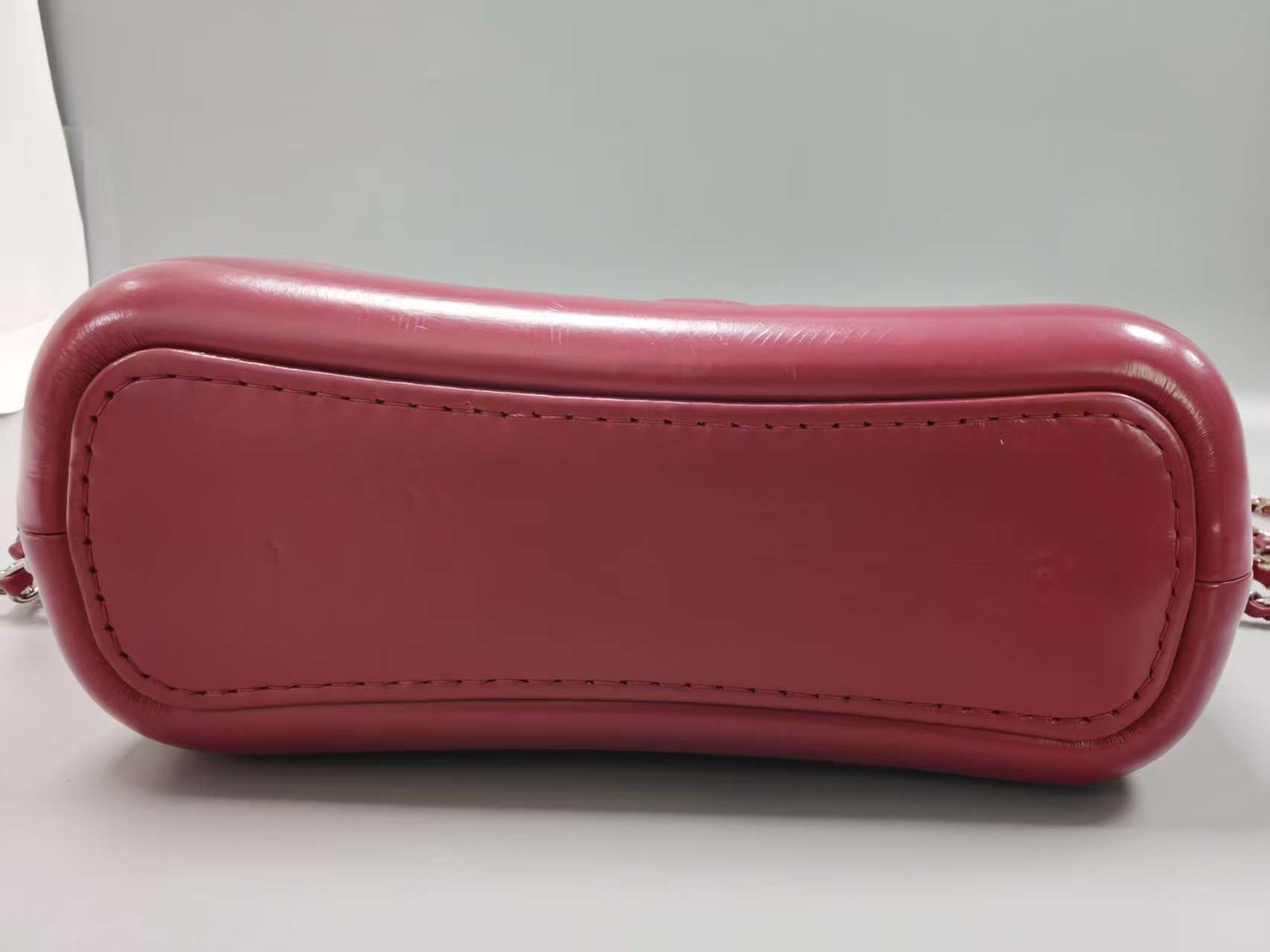 Chanel Gabrielle A91810 Red Chevron Calfskin Crossbody Bag with CC Charm