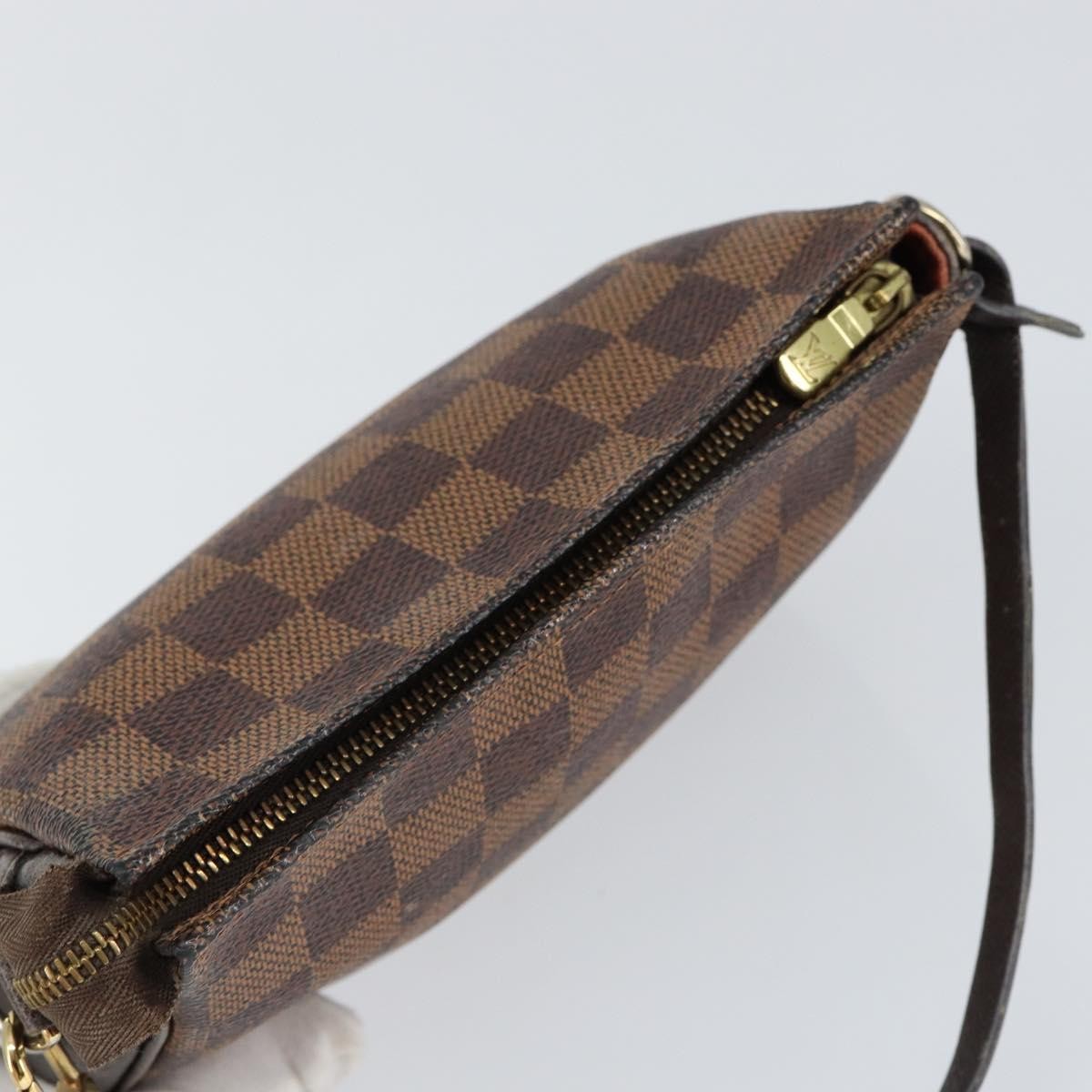 LOUIS VUITTON Damier Ebene Trousse Makeup Pouch N51982 LV Auth 147358