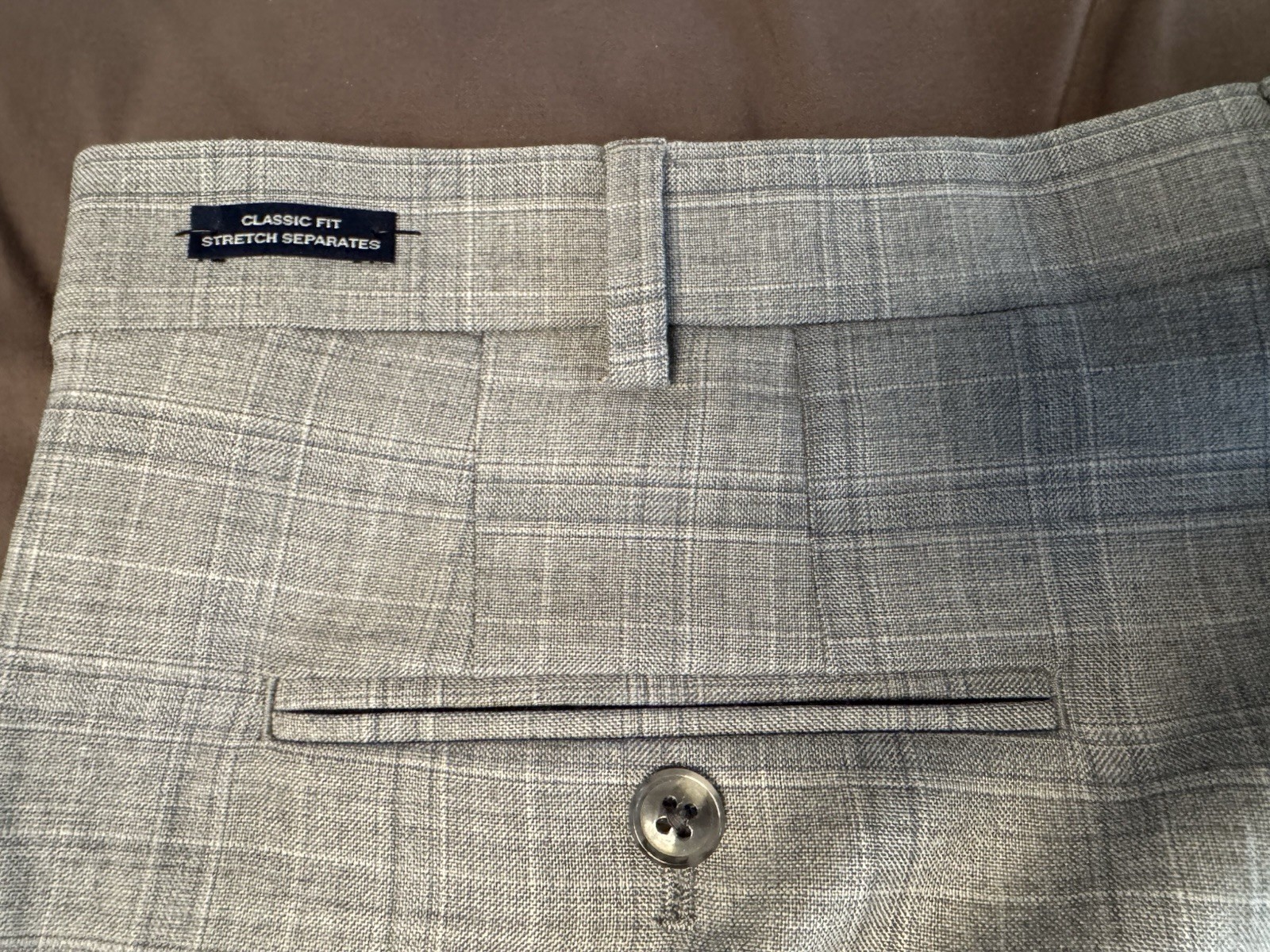 Size 44×29 – Joseph Abboud Classic Fit Wool Blend Plaid Suit Dress Pants | Gray