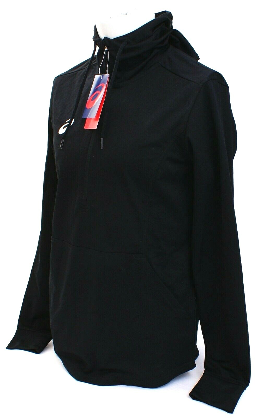Asics Black Tricot 1/2 Zip Lightweight Hoodie Men’s NWT