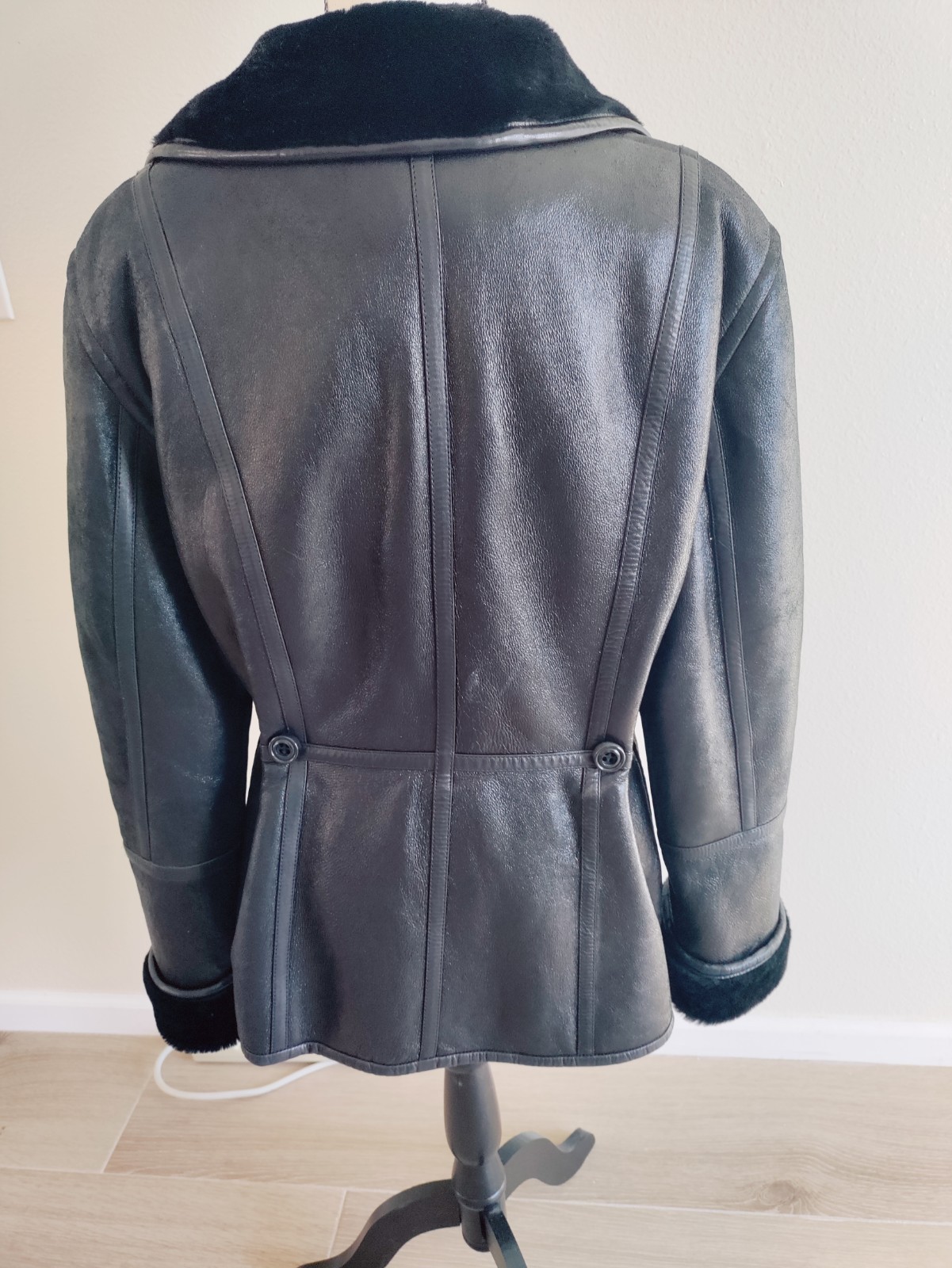 RARE Escada Margaretha Ley Brown Nappa Leather & 100% Lambskin Jacket SZ 8 EUC