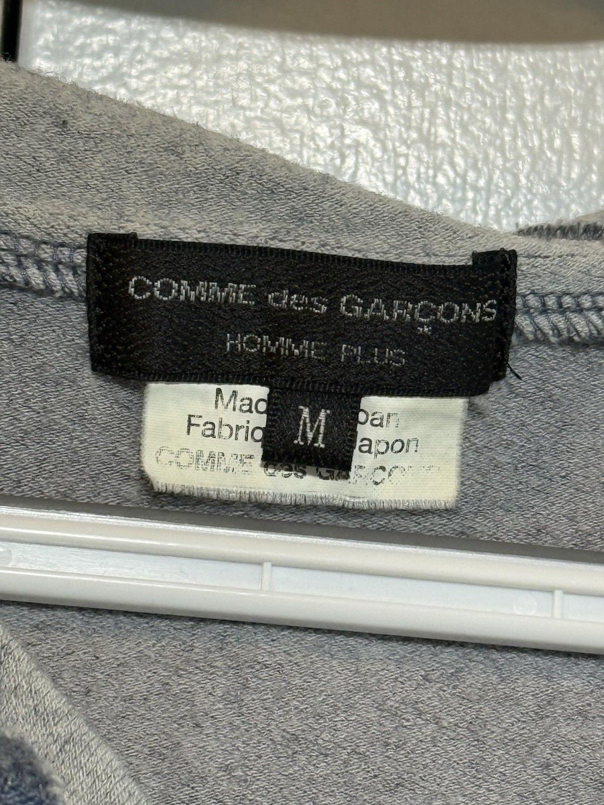 Comme des Garcons Homme Plus Zip Up Hoodie Blue Gray Cotton Wool Raglan M 2015