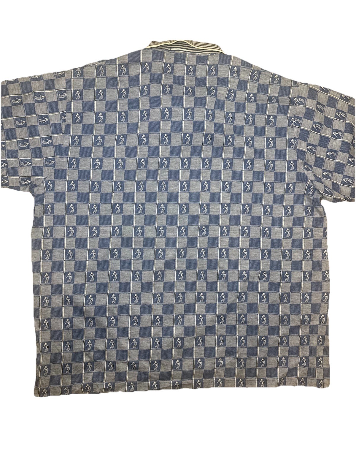 Player’s by Van Heusen Vintage Checkered SS Polo Men’s Size XXL Blue White