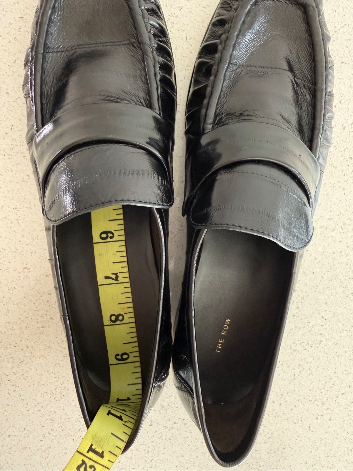 THE ROW Soft Loafers Eel Skin Black EU 38.5 US 8.5