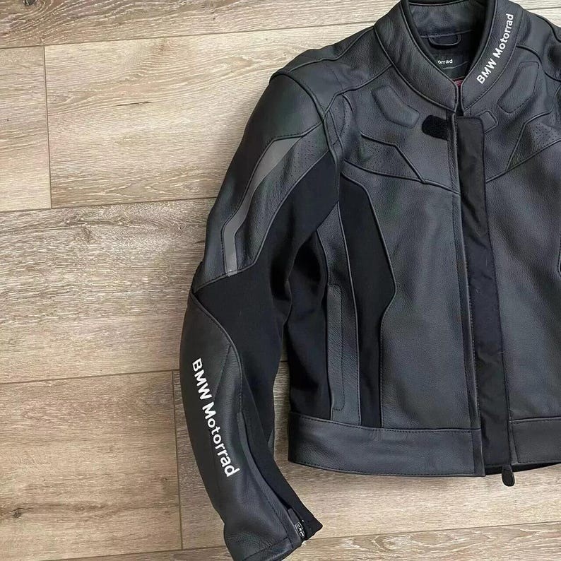 Men’s BMW Motorrad Cowhide Leather Biker Jacket Racing Style BMW Leather Jacket