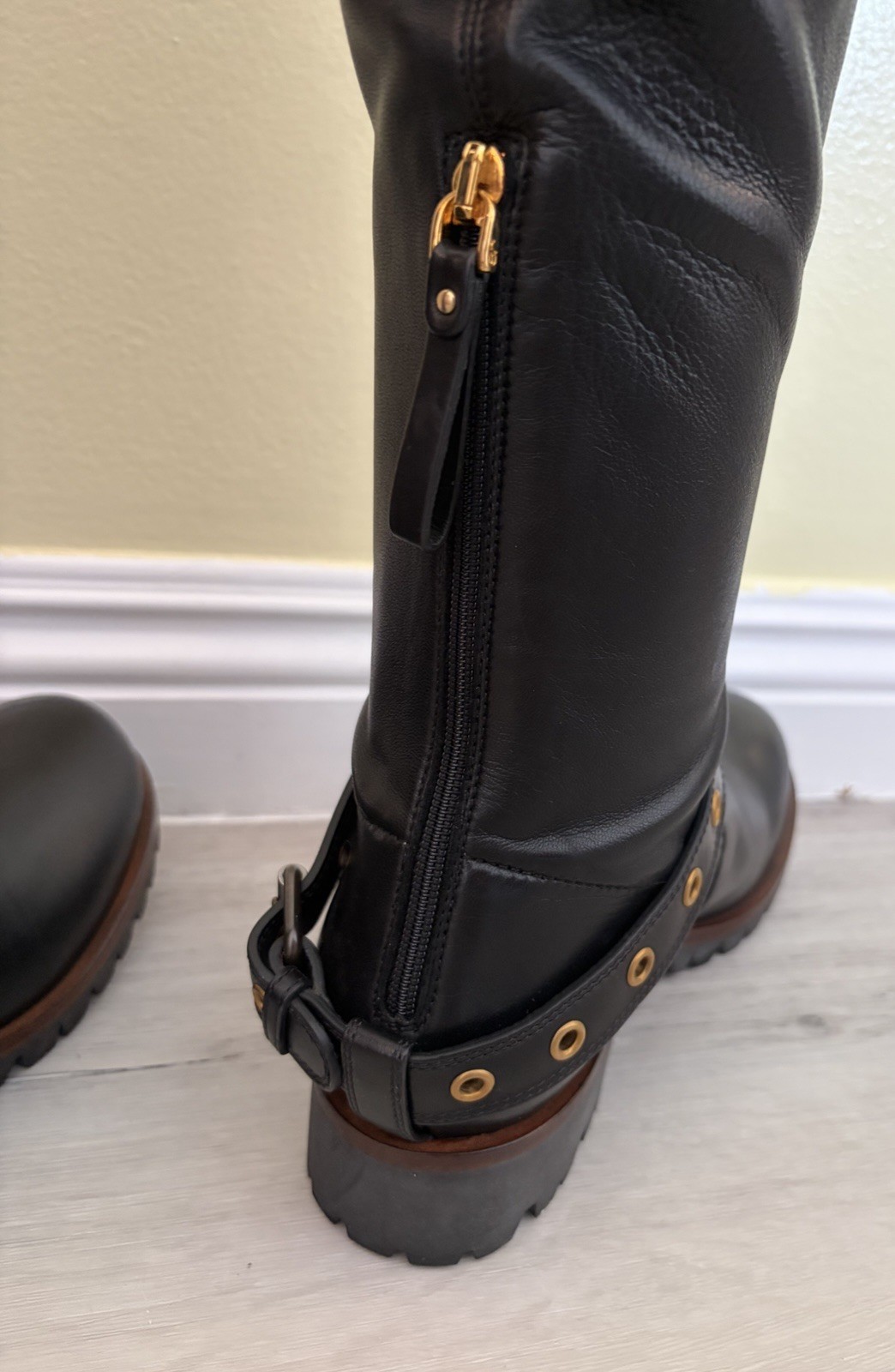 Sergio Rossi Butter Soft Black Leather 27” Thigh High Boots Sz 38.5 39 39.5 READ