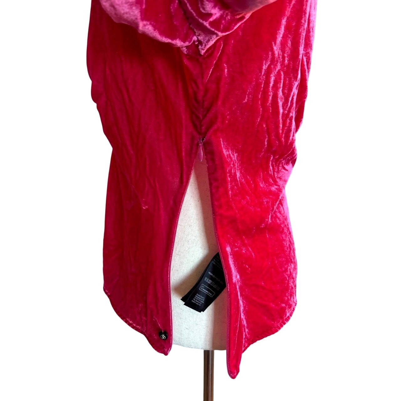 NWT Scotch & Soda Pink Velvet Top Side Zipper, Back Neckline Button w Keyhole M
