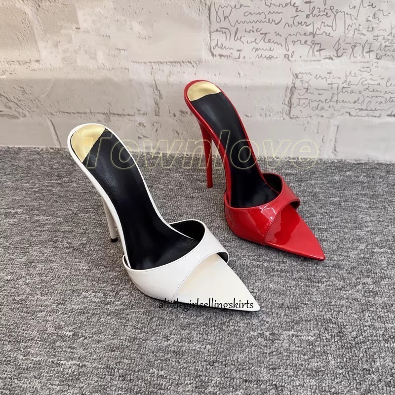 Ladies High Stiletto Heel Slippers Slip on Pointy Toe Mules Sandals Party Shoes