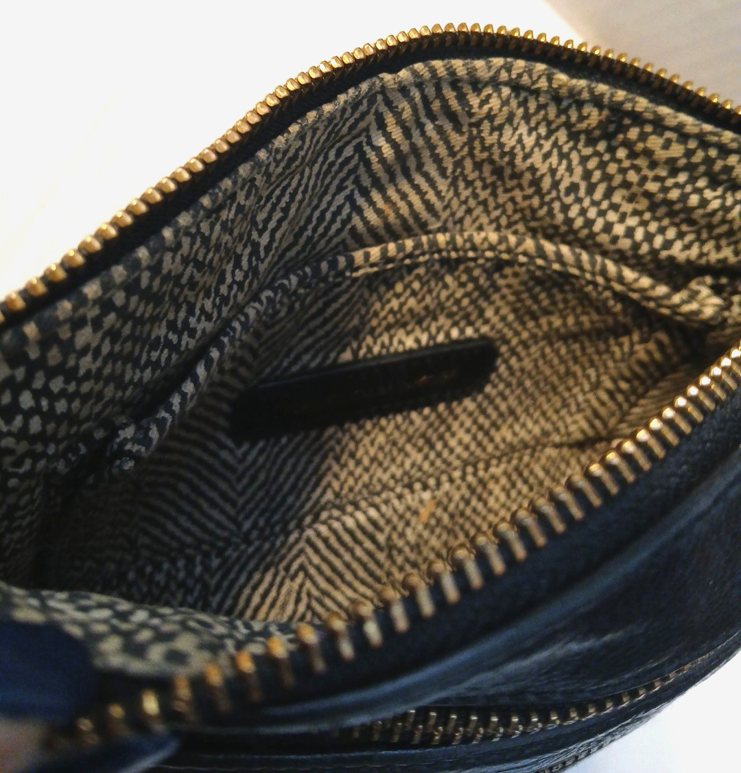 Rebecca Minkoff Black Pebbled Leather Zipper Chain Strap Fringe Crossbody Bag
