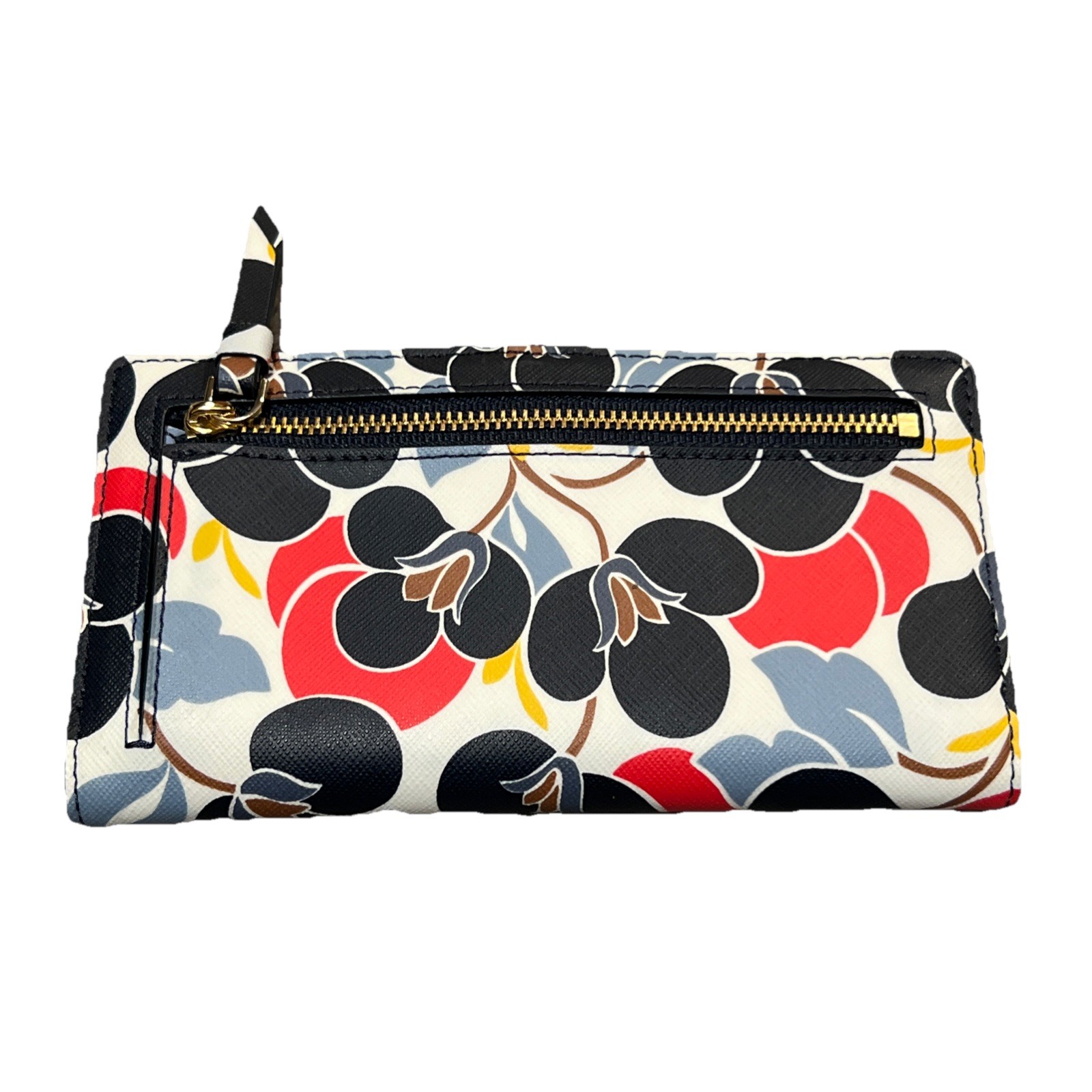Kate Spade New York Cameron Breezy Floral Bifold Wallet NAVY RED 6.75″ x 3.75″