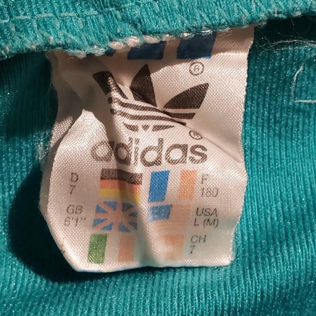 80s Adidas Trefoil Track Jacket Vintage L Blue Embroidered Made Singapore