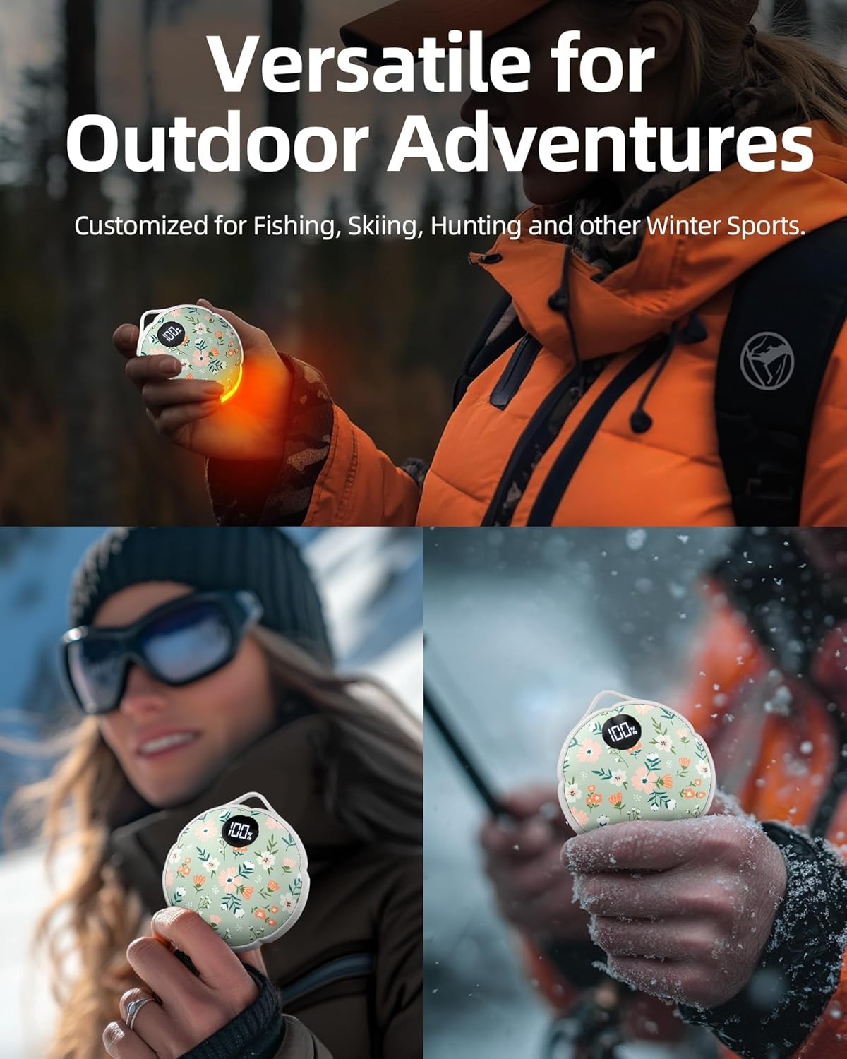 FrSara Hand Warmers Rechargeable, Hangable Electric Unniversal, Forest