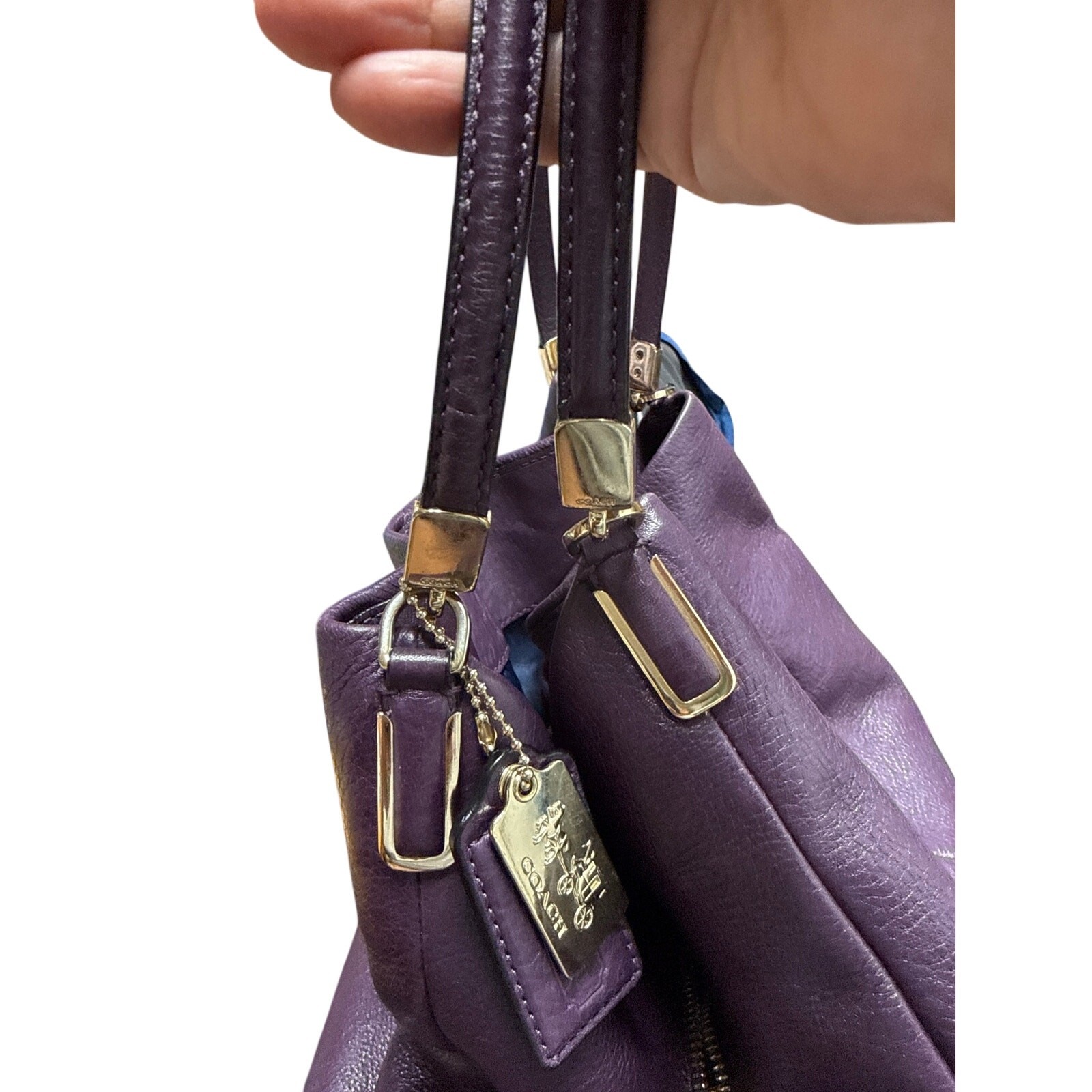 Coach Madison Phoebe Shoulder Hobo Bag 24621 Purple Leather 3 Compartment