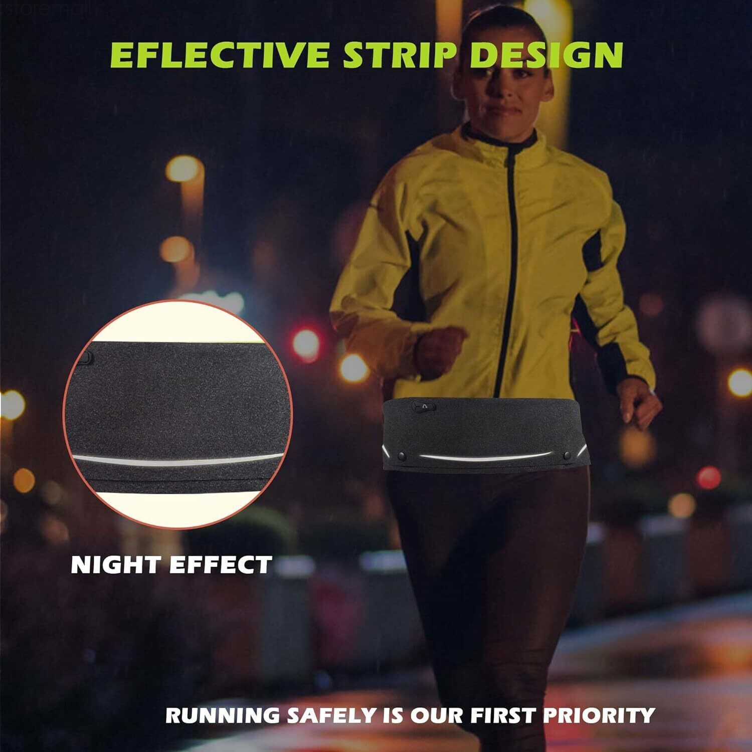 Running Belt, Adjustable Runner Waist Pack with Phone Holder for Fitness Jogging
