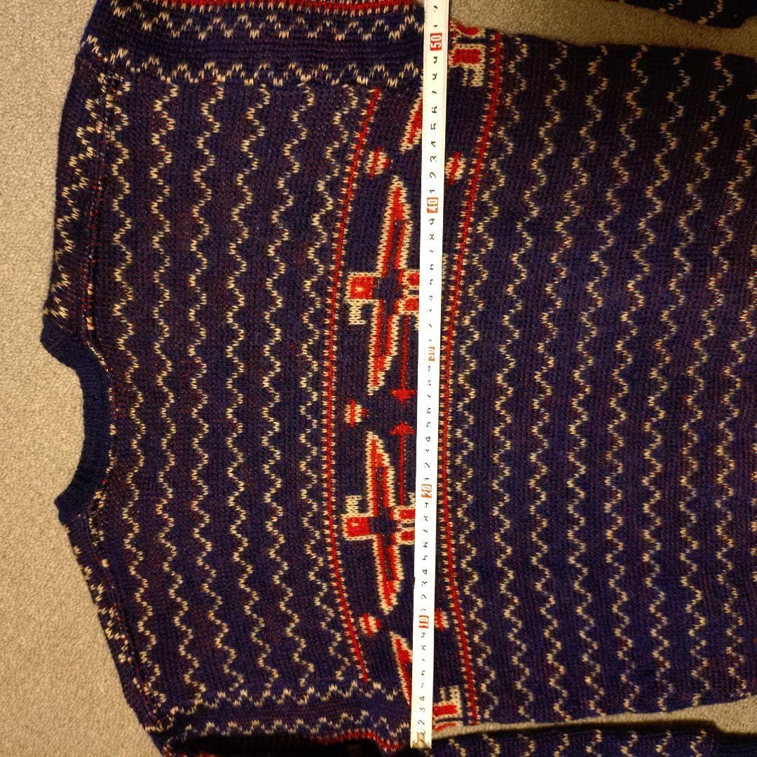 50s Vintage Randen Thunderbird Knit Sweater USA Made Navajo Pattern Size L