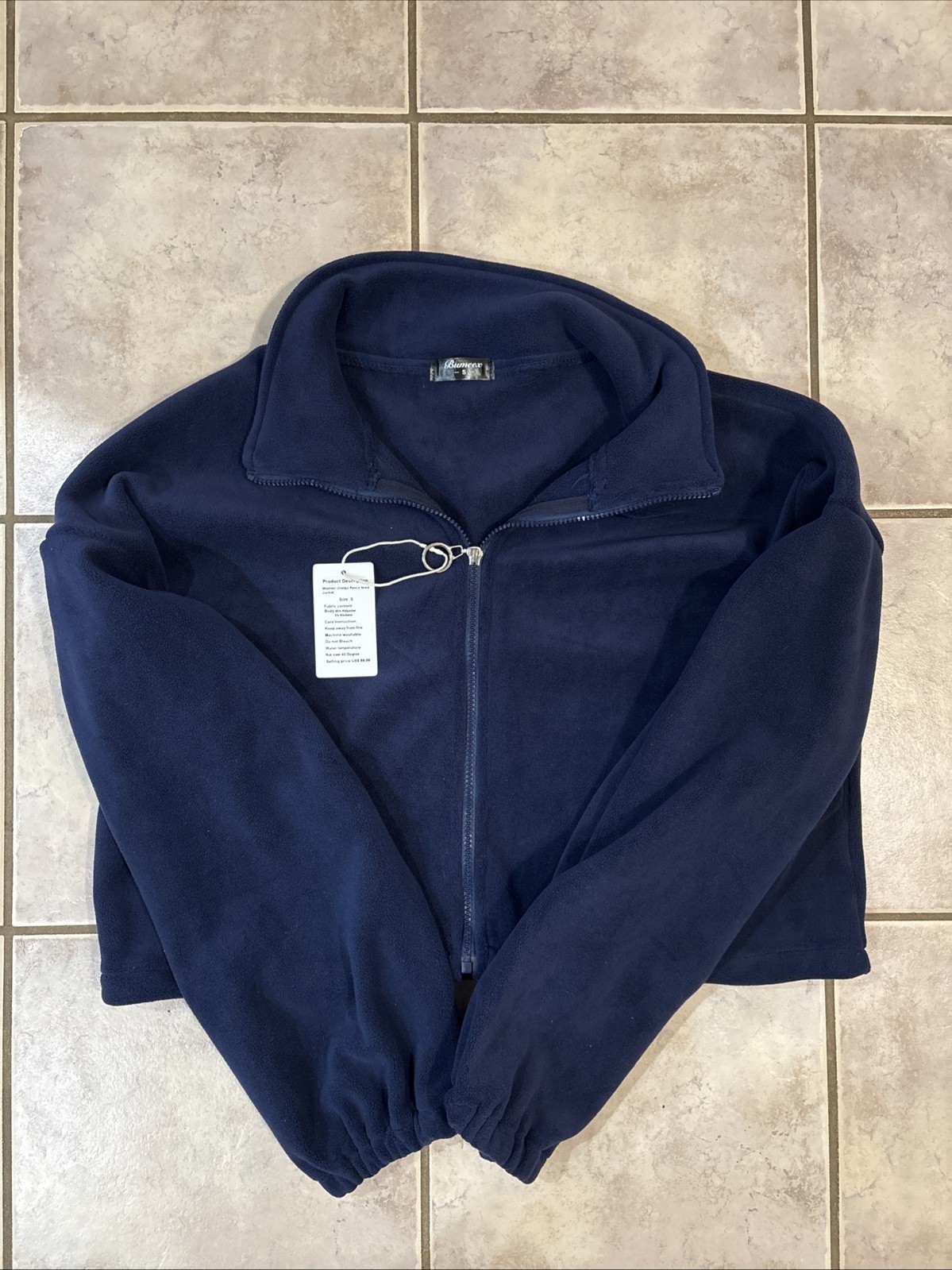Bumeer Navy Blue Fleece Lined Jacket Women’s Size Small NWT Full Zip