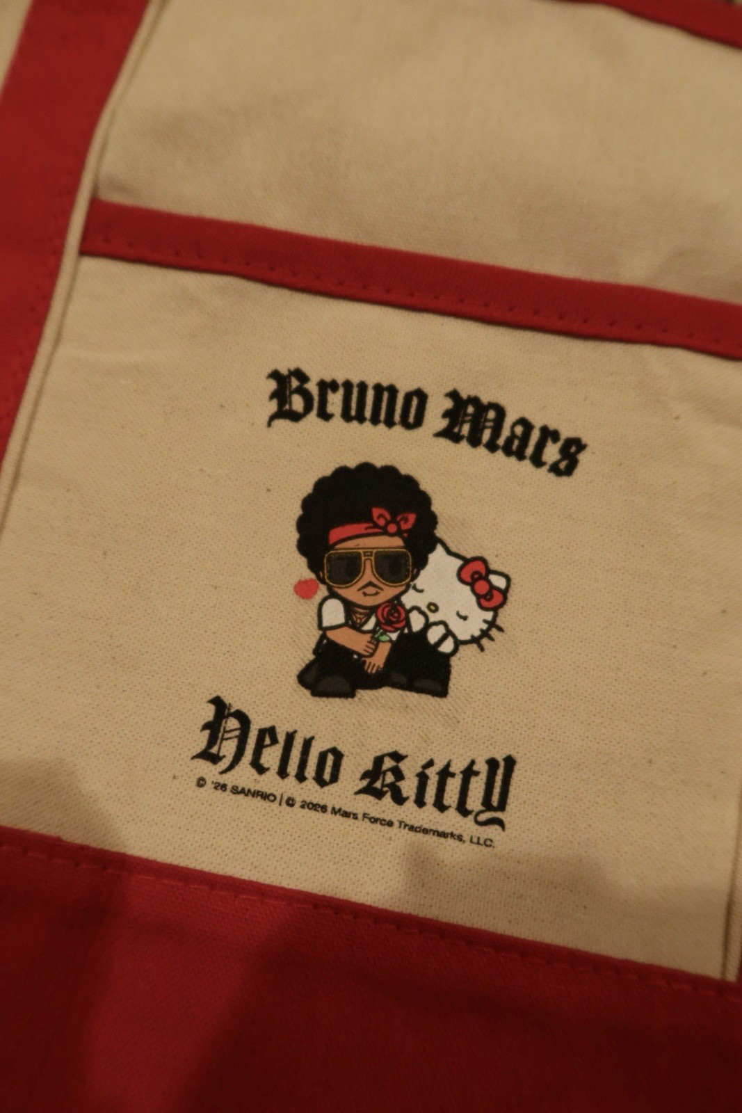 💖 Authentic Hello Kitty x Bruno Mars Tote Bag Romantic Tour Sanrio Pop Up Merch