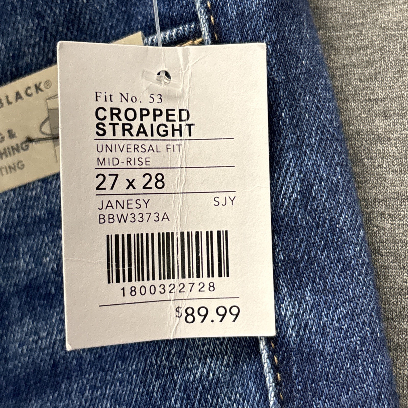 Buckle Black Fit No 53 Cropped Straight Jeans Womens fIT-28×27 TAG-27×28 NEW