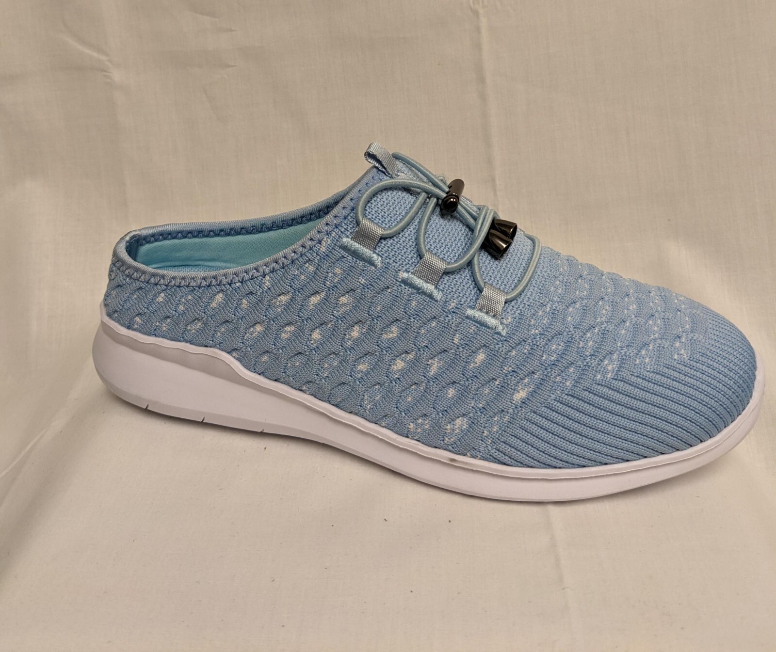 PROPET WAT031 TRAVELBOUND SLIDE BABY BLUE STRETCH KNIT MESH MULE 7.5 X- WIDE