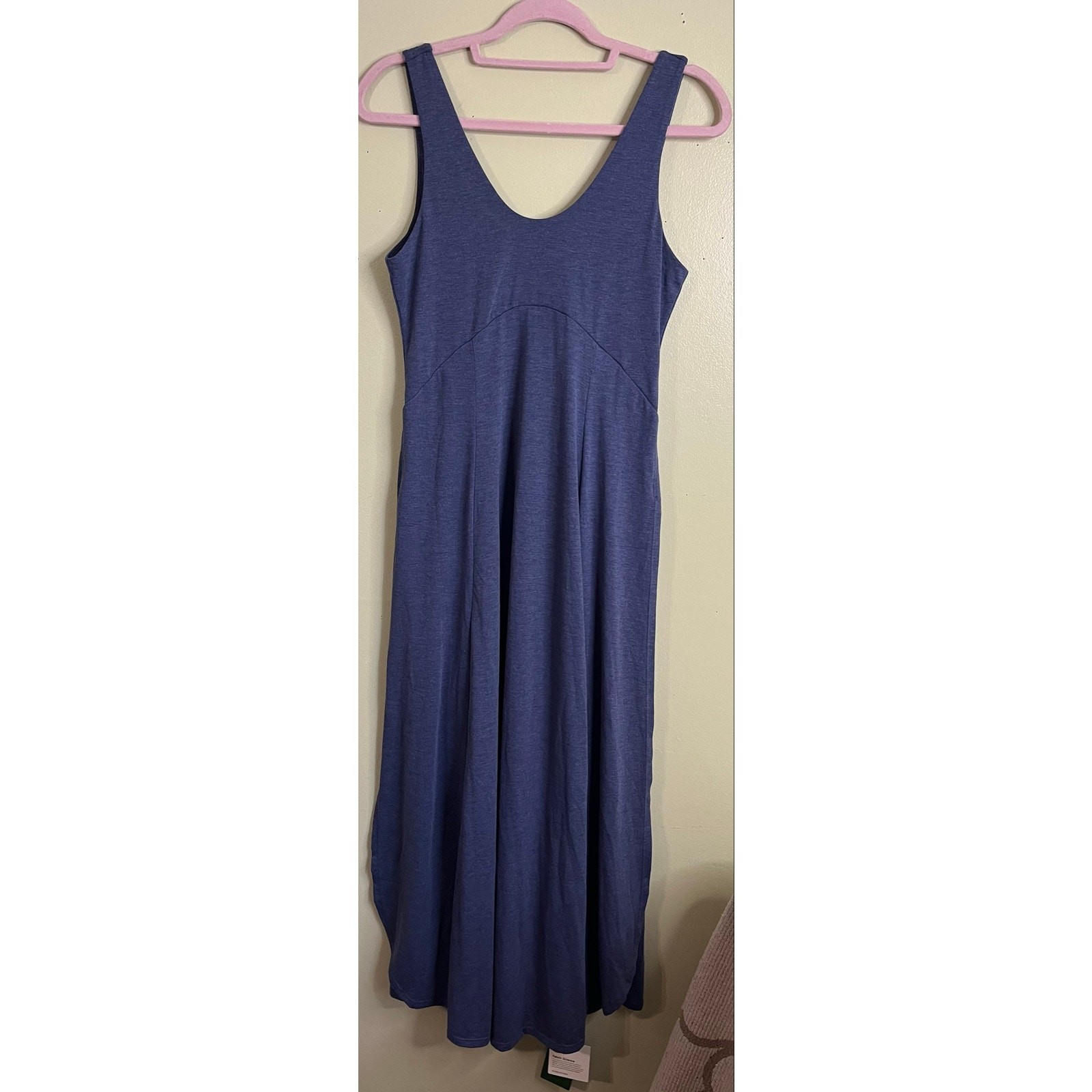 Halara U Neck Flowy Maxi Casual Tank Dress, 02625076, size XS, Mottled Indigo