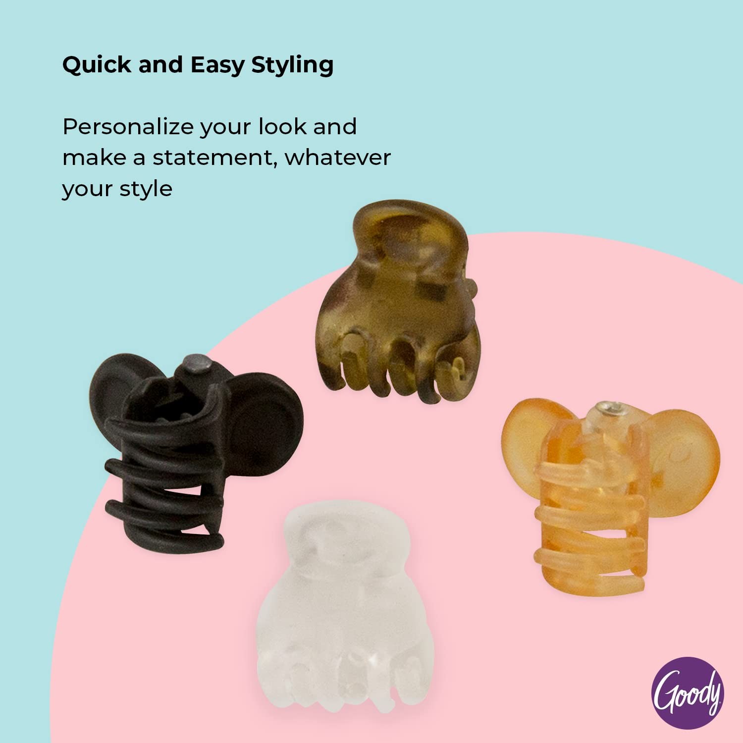 2 PACK Goody SlideProof Classics Mini Claw Clips – 15 Ct,