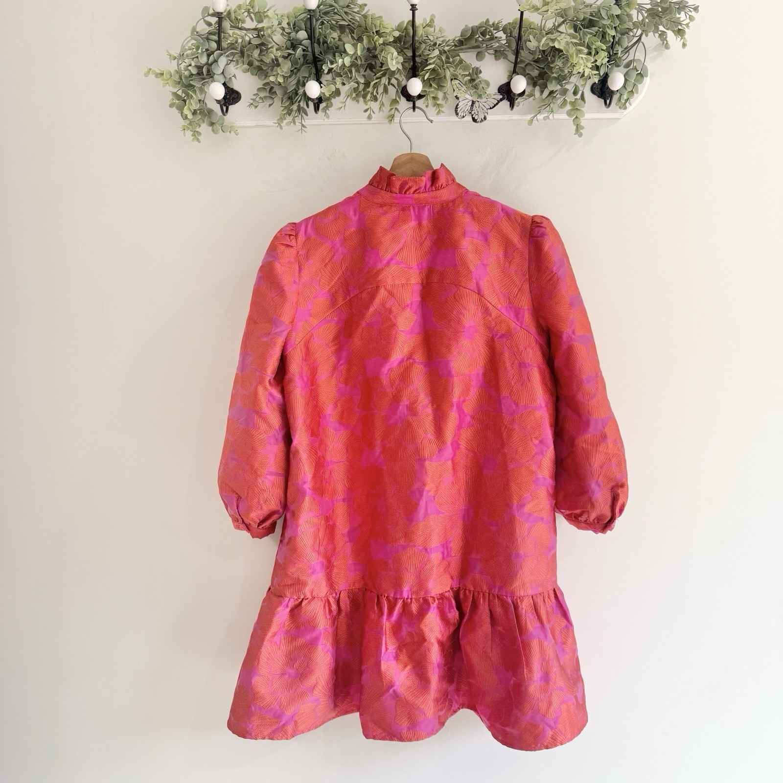 Tuckernuck Red Fil Coupe Palmerston Dress XL balloon sleeve CP
