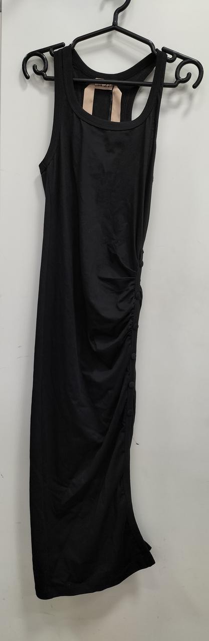 Black Women’s Size 38 Cotton Dress, 45″ Long, Slim Fit, Casual