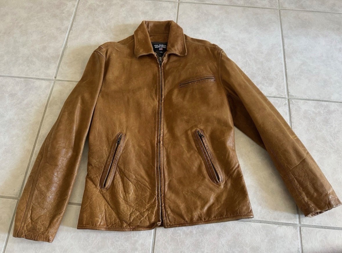 Polo Jeans Co. Ralph Lauren Distressed Workwear Leather Jacket