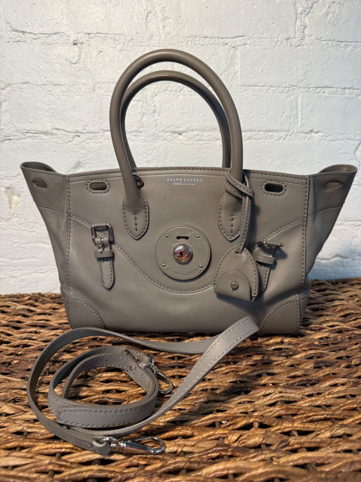Ralph Lauren Collection Ricky 27 Handbag Grey calfskin leather
