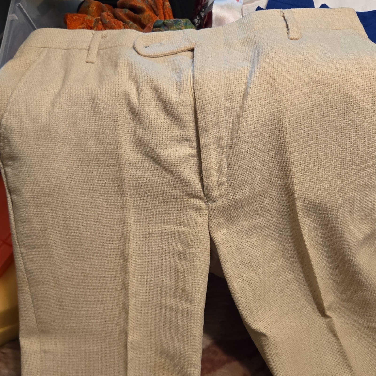 Sivanti Men’s Beige Solid 2-Piece Wool Suit 1-Button Pleated Pants Sz 28
