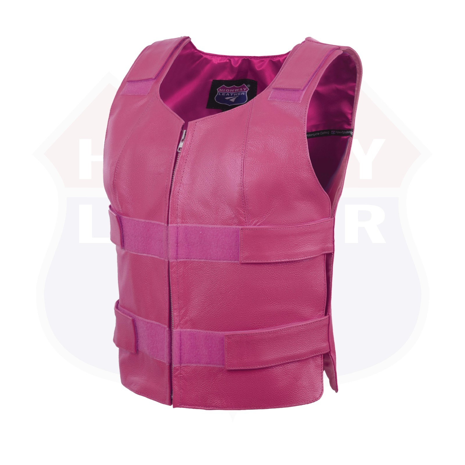 HL14945 Women Bullet Proof style Leather Motorcycle Vest-bikers Club
