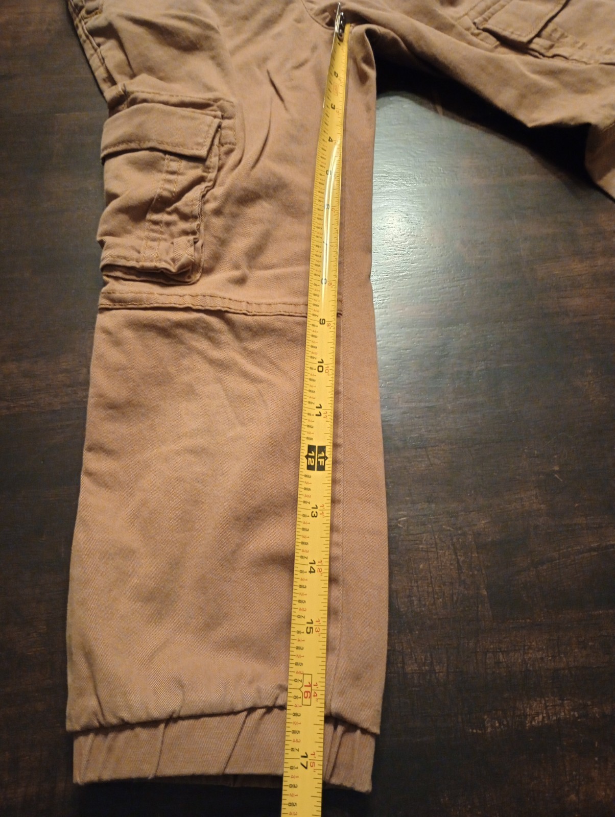 Old Navy Boys 5T Brown Cargo Pants Drawstring Elastic Waist Twill Cotton/Spandex