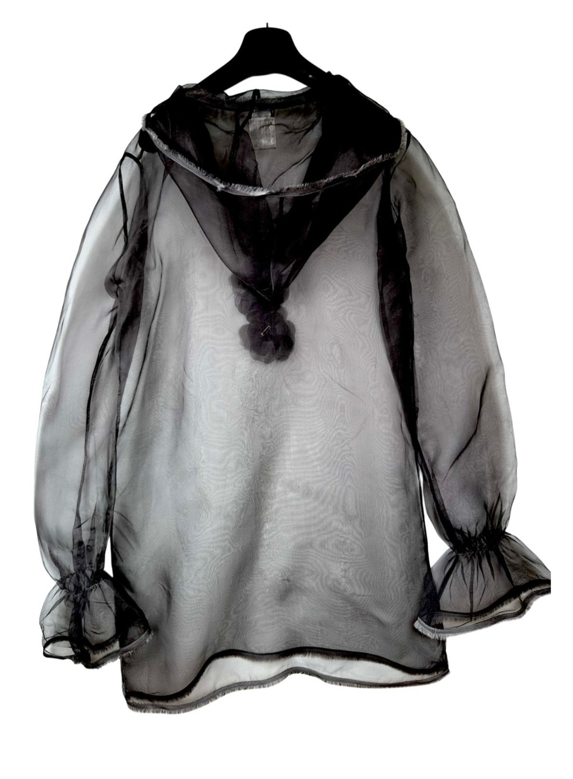 Chanel Vintage 2008 Black Sheer Jacket Coverup Dress 44 46 10 12 Swim Top M L