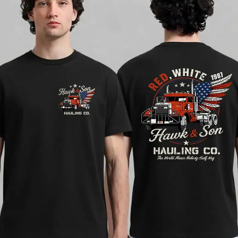 Hawk and Son Trucker Shirt Over The Top Vintage Retro Dad Gift Tee