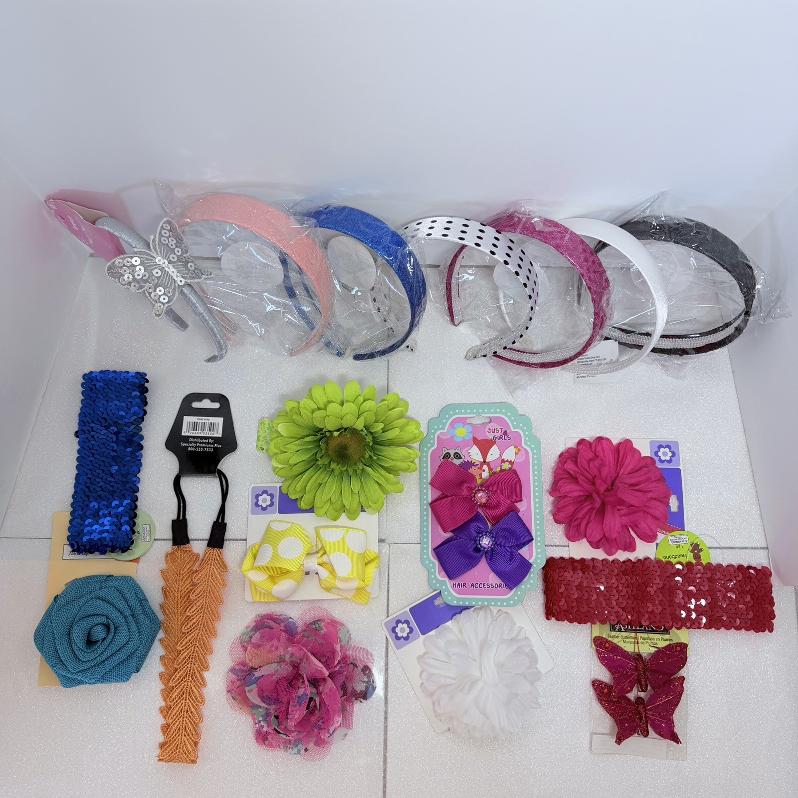 Girls Hair Accessories Lot Headbands Bows Flower Clips Colorful Bundle Mixed Set