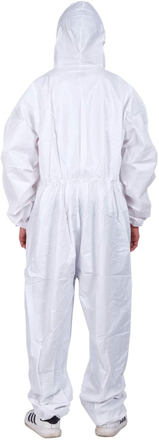 3 Pack SMS Disposable Paint Suit, Hazmat Suits, Coveralls with Hood