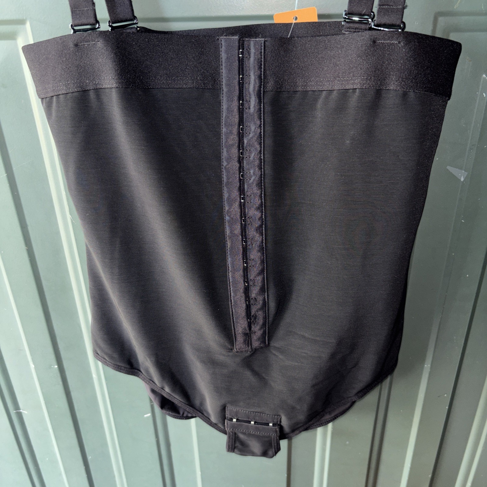 Lover Beauty High Waist Body Shaper BLACK size LARGE Front Hooks & Zipper Crotch