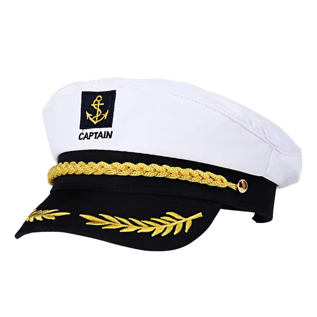 Captain Yacht Hat Boating Cap, Adjustable Sailor Marine Admiral Cosplay Hat f…
