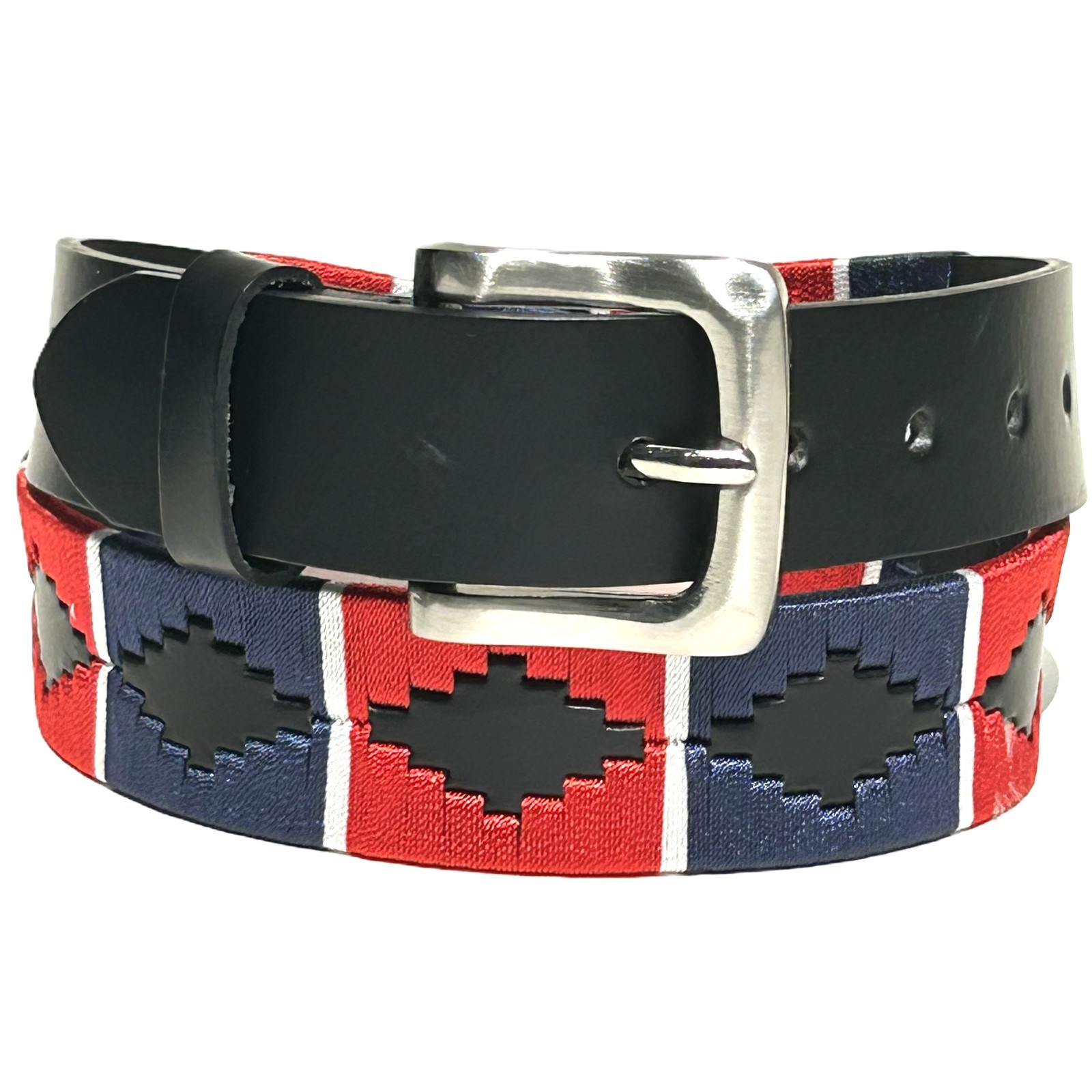 Hand Stitched Leather Polo Belt: Gaucho Style Embroidered Belt
