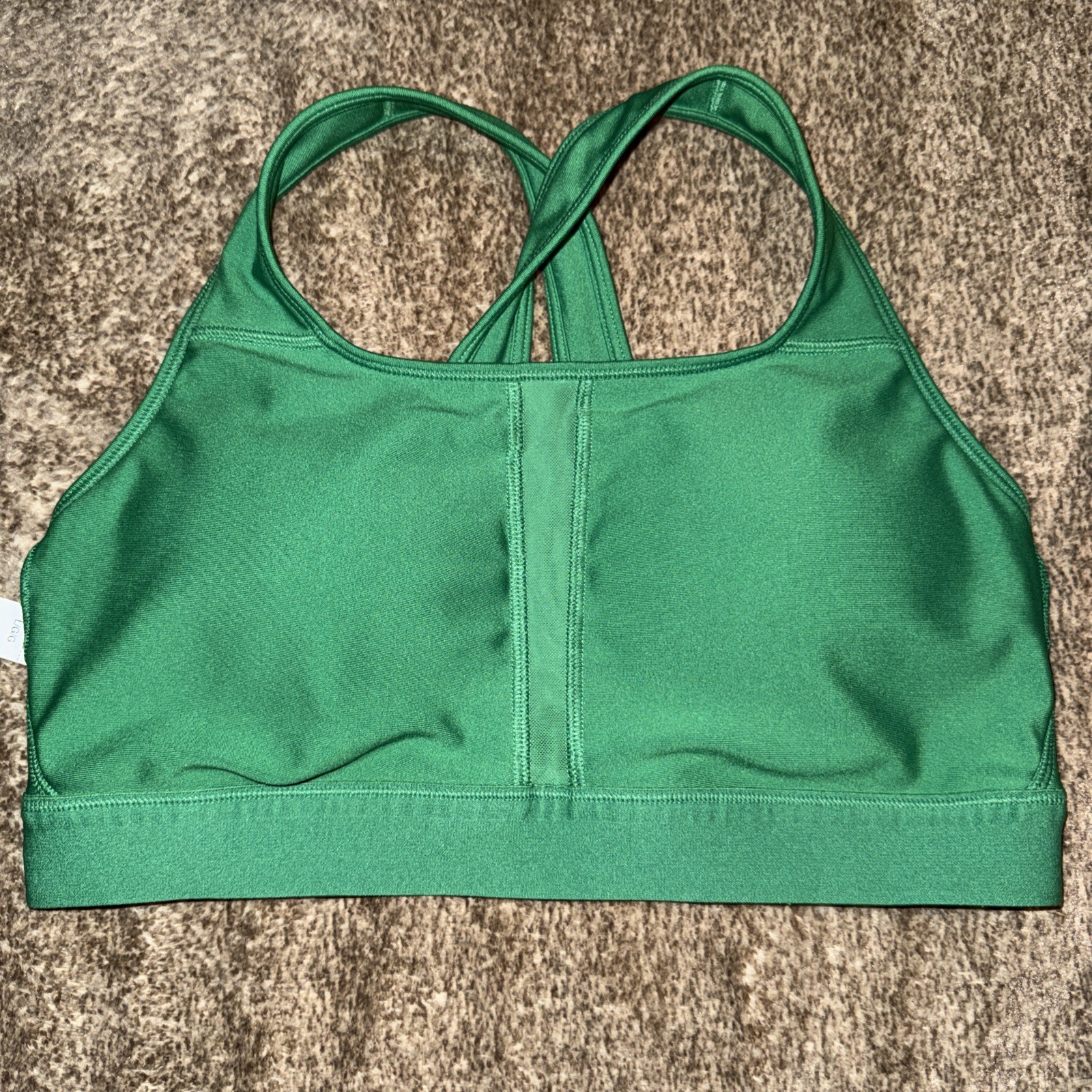 Pre Owned Green White Under Armour Compression Crossback Sports Bra Large L