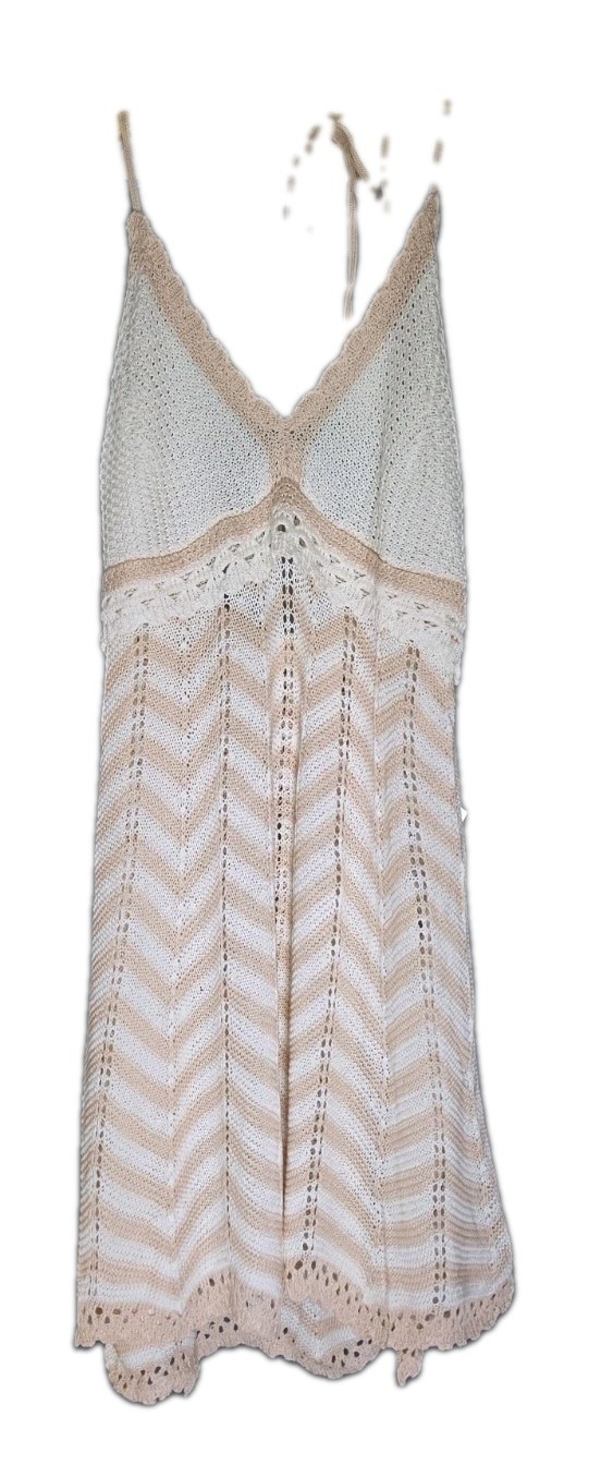 Boho Halter Knit Women’s Dress Sheer Resortware Coastal Vacation Vibes