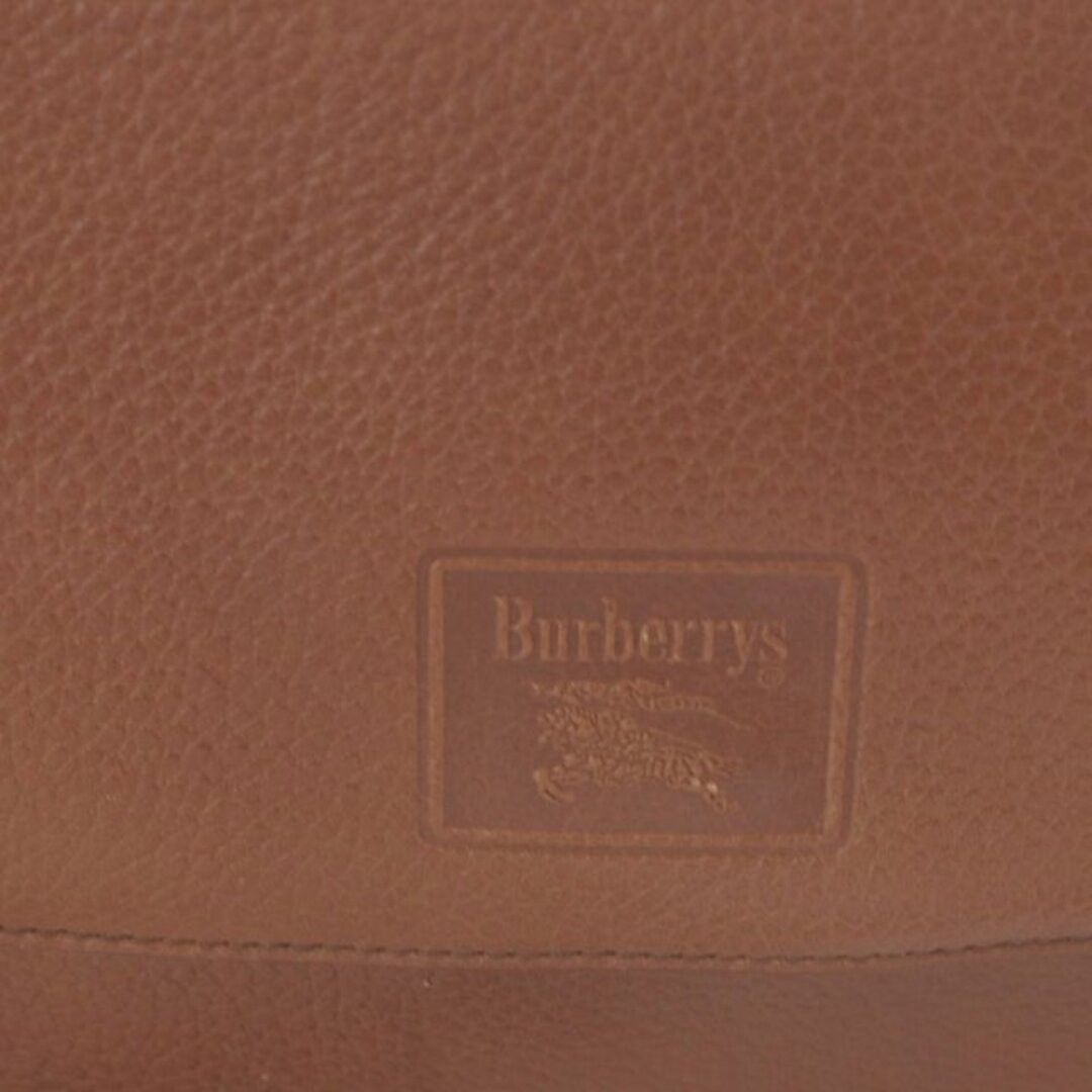 Burberrys Shoulder Bag One Shrink Leather Embossed Horsemark Brown YO33 Used 636