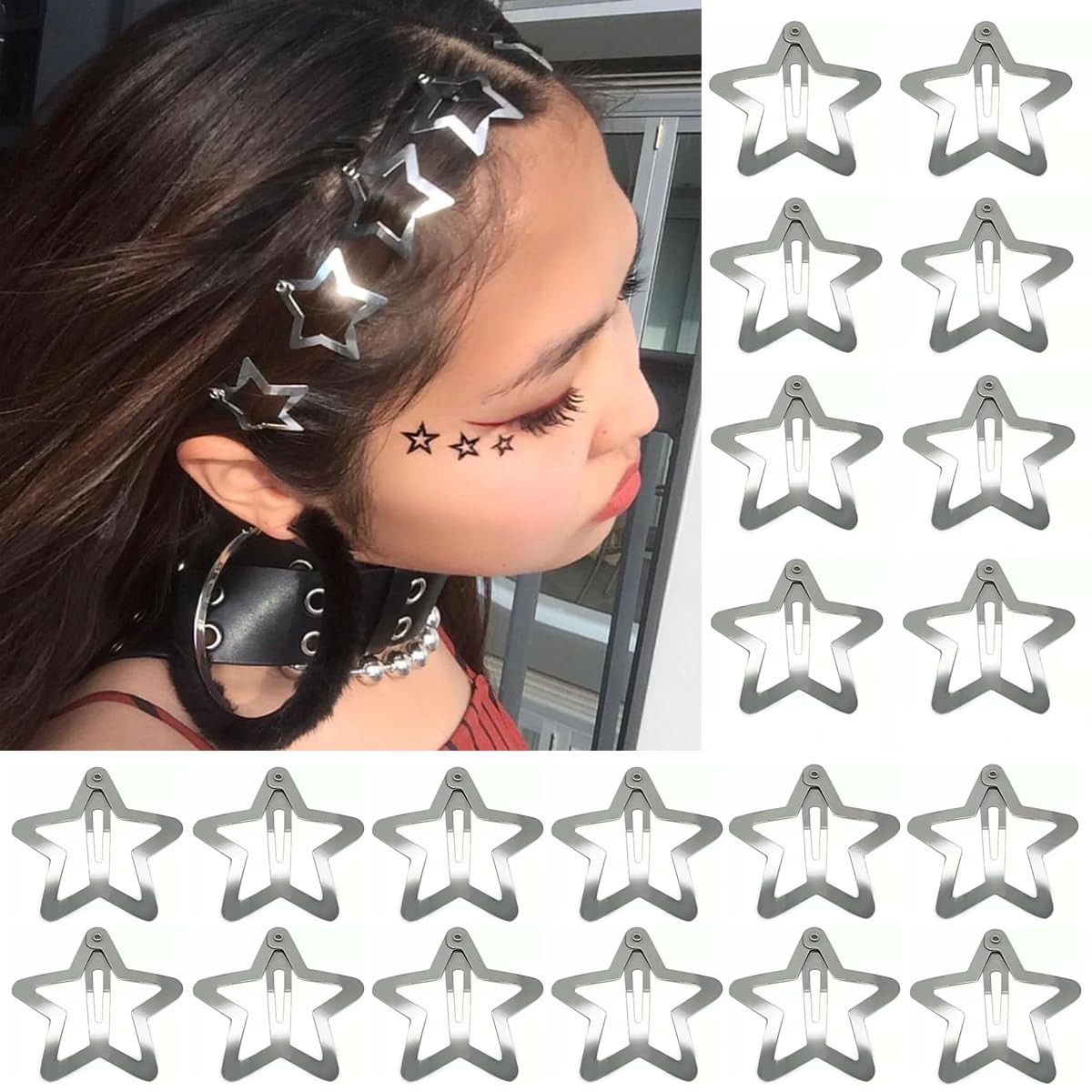 20 PCS 1.22 inches Star Hair Clips Snap Star Hair Barrettes Cute Lovely Acces…