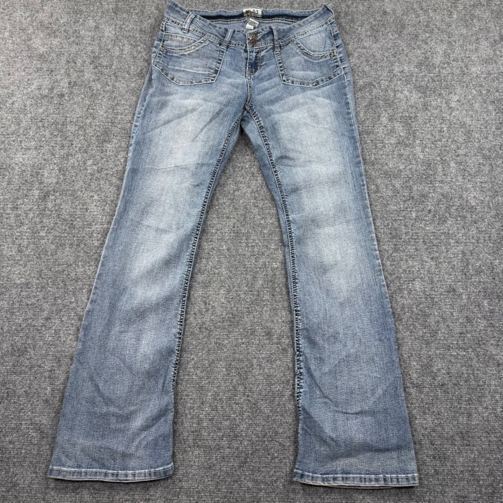 Mudd Flare Jeans Size 11 Blue Low Rise Embellished Y2K Denim Women’s
