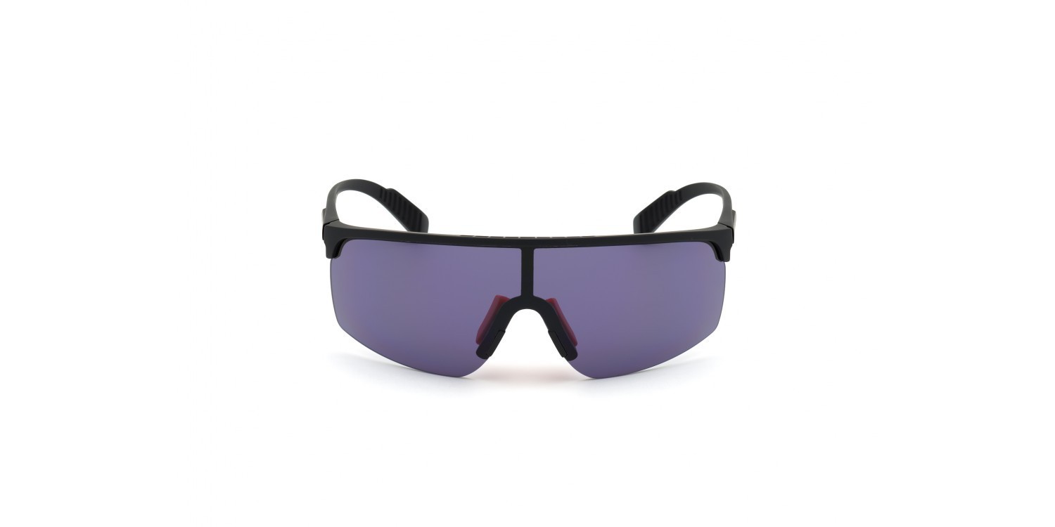 Adidas SP0005 02A Matte Black Plastic Half-Rimless Sunglasses Frame 137-135