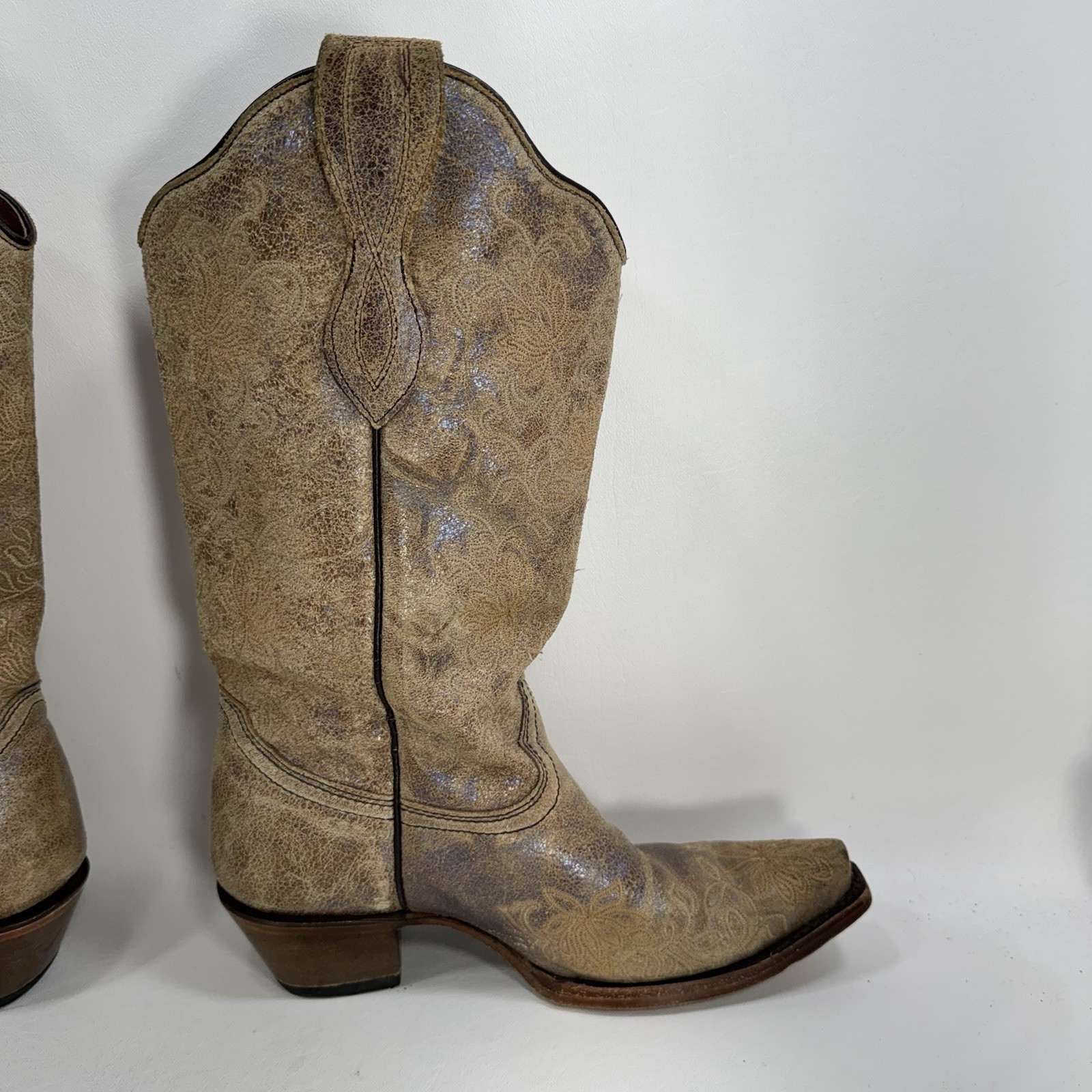 Circle G Floral Embroidery Western Boot Snip Toe L2038 Women’s Size 8.5 M