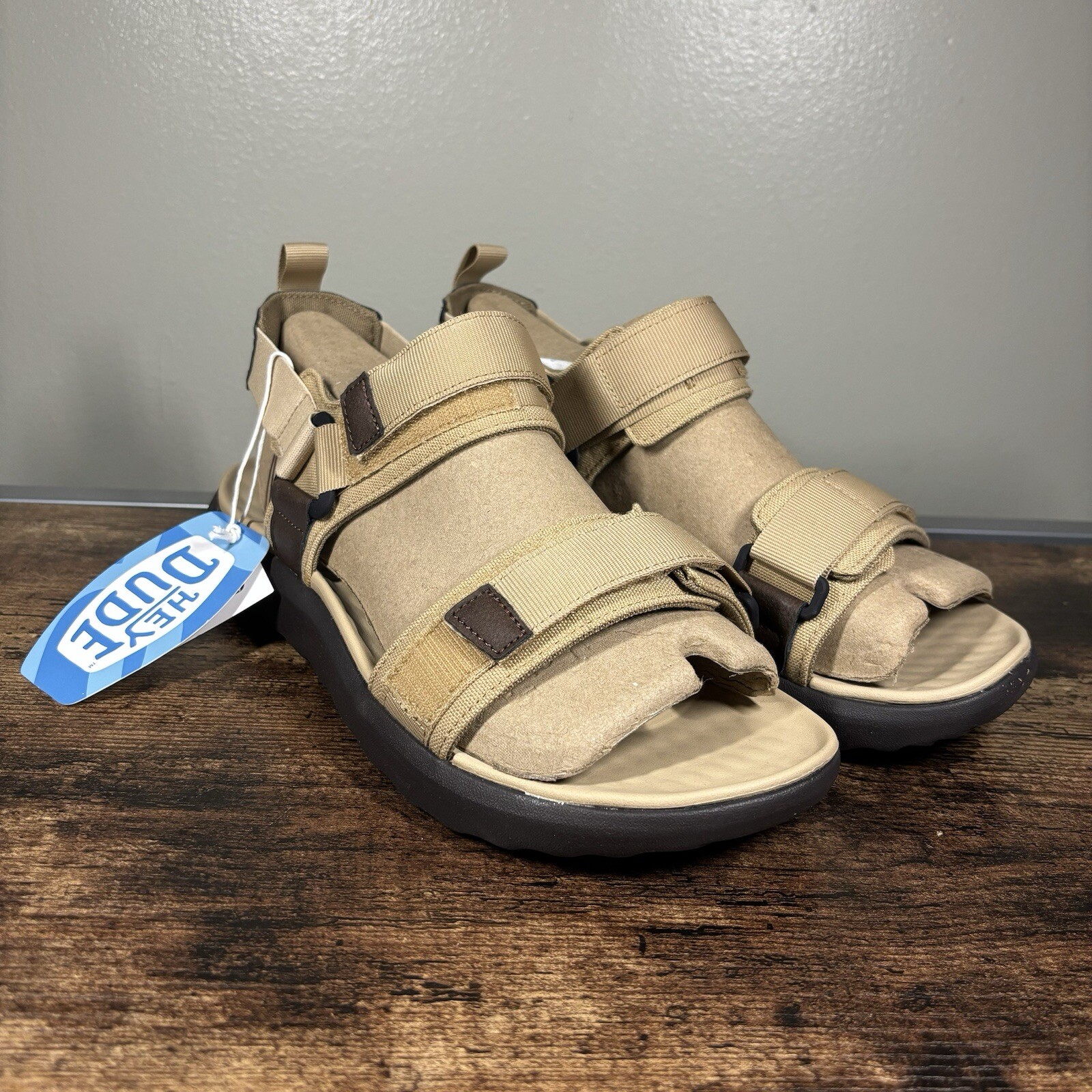 Hey Dude Carson Sandal Sport Mode Tan Brown Men’s Size 10 New